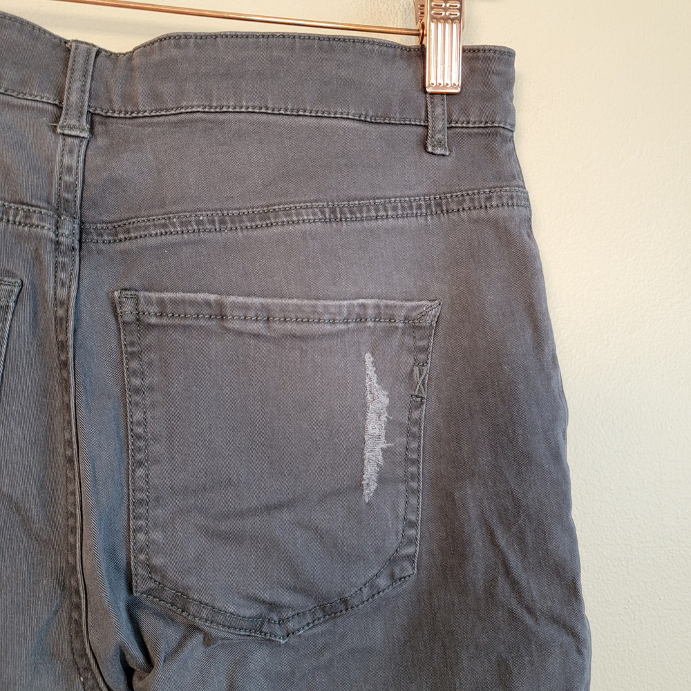 NEW Express High Rise Ankle Legging Distressed Frayed Skinny Gray Grey 8 Jeans - Picture 8 of 10